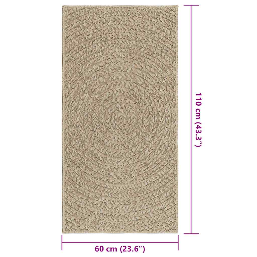 Rug ZIZUR Beige 60x110 cm Jute Look Indoor and Outdoor