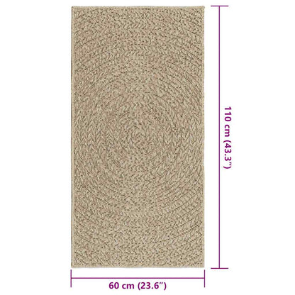 Rug ZIZUR Beige 60x110 cm Jute Look Indoor and Outdoor