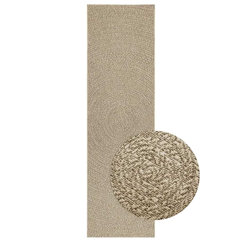 Rug ZIZUR Beige 80x250 cm Jute Look Indoor and Outdoor