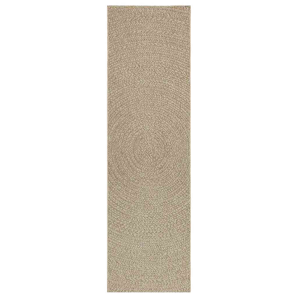 Rug ZIZUR Beige 80x250 cm Jute Look Indoor and Outdoor