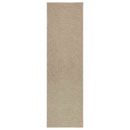 Rug ZIZUR Beige 80x250 cm Jute Look Indoor and Outdoor