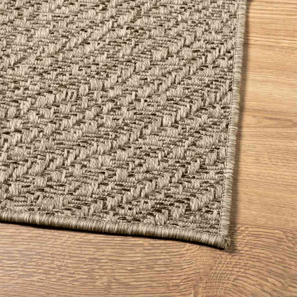 Rug ZIZUR Beige 80x250 cm Jute Look Indoor and Outdoor