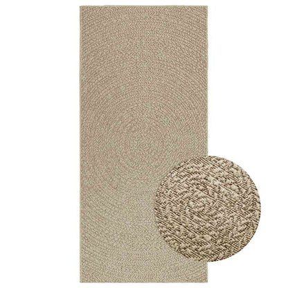 Rug ZIZUR Beige 100x200 cm Jute Look Indoor and Outdoor