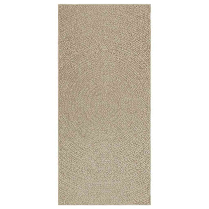 Rug ZIZUR Beige 100x200 cm Jute Look Indoor and Outdoor