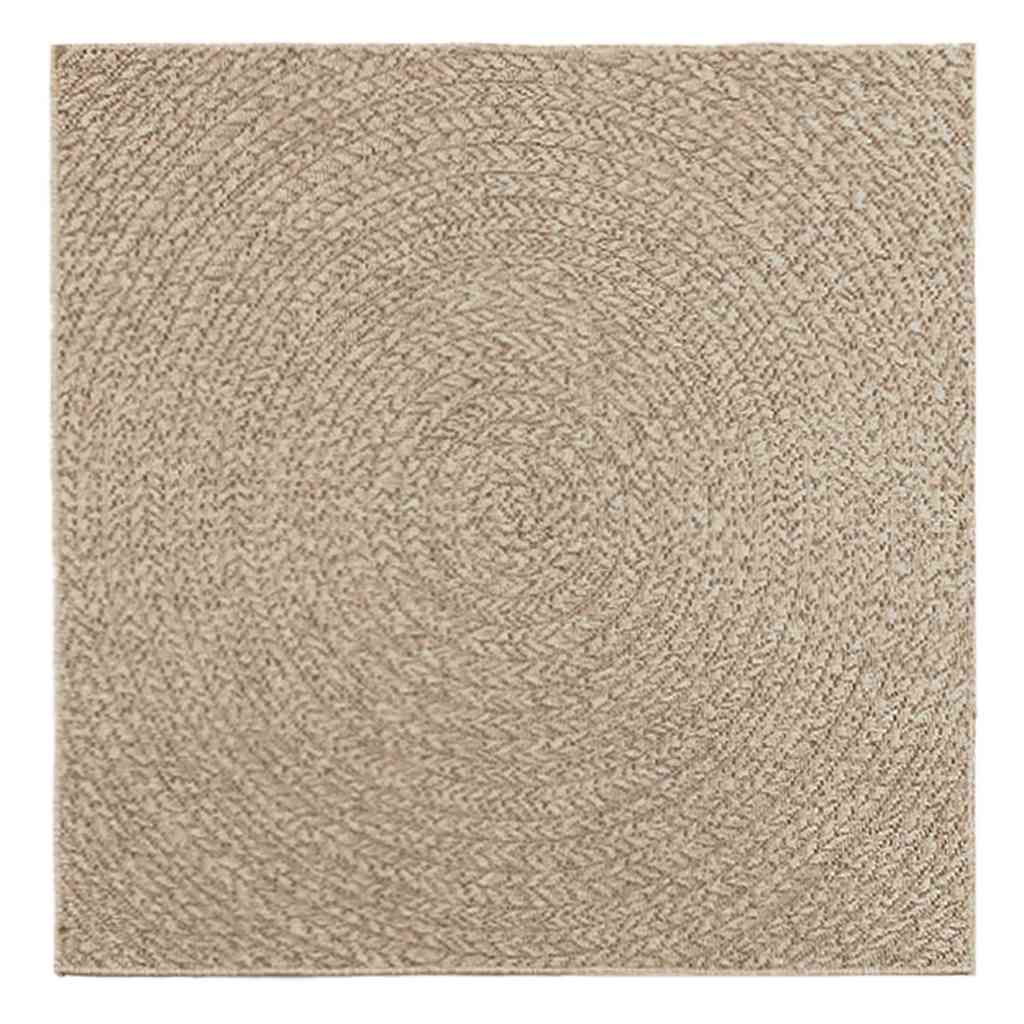 Rug ZIZUR Beige 120x120 cm Jute Look Indoor and Outdoor