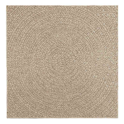 Rug ZIZUR Beige 120x120 cm Jute Look Indoor and Outdoor