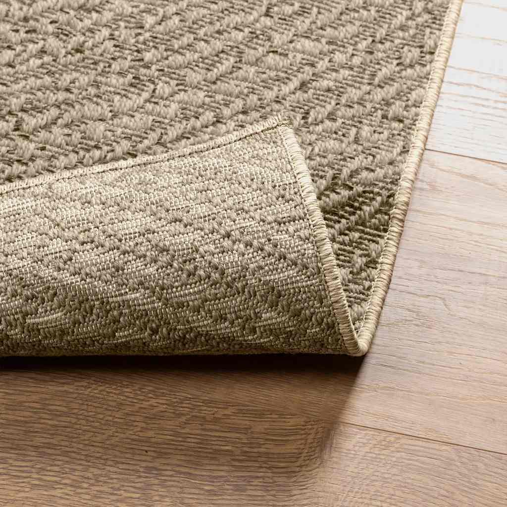 Rug ZIZUR Beige 120x120 cm Jute Look Indoor and Outdoor