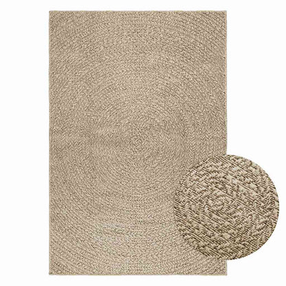 Rug ZIZUR Beige 120x170 cm Jute Look Indoor and Outdoor