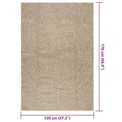 Rug ZIZUR Beige 120x170 cm Jute Look Indoor and Outdoor