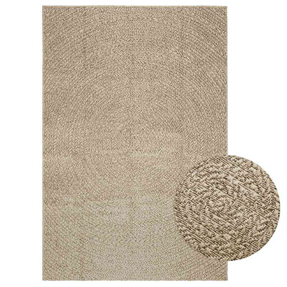 Rug ZIZUR Beige 140x200 cm Jute Look Indoor and Outdoor