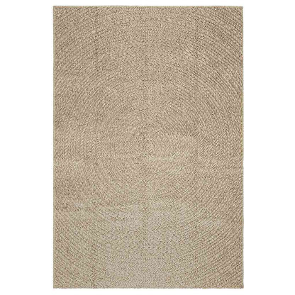 Rug ZIZUR Beige 140x200 cm Jute Look Indoor and Outdoor