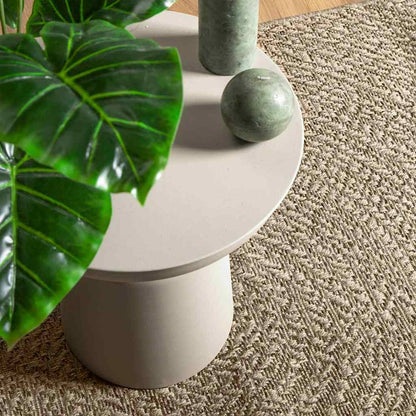 Rug ZIZUR Beige 140x200 cm Jute Look Indoor and Outdoor