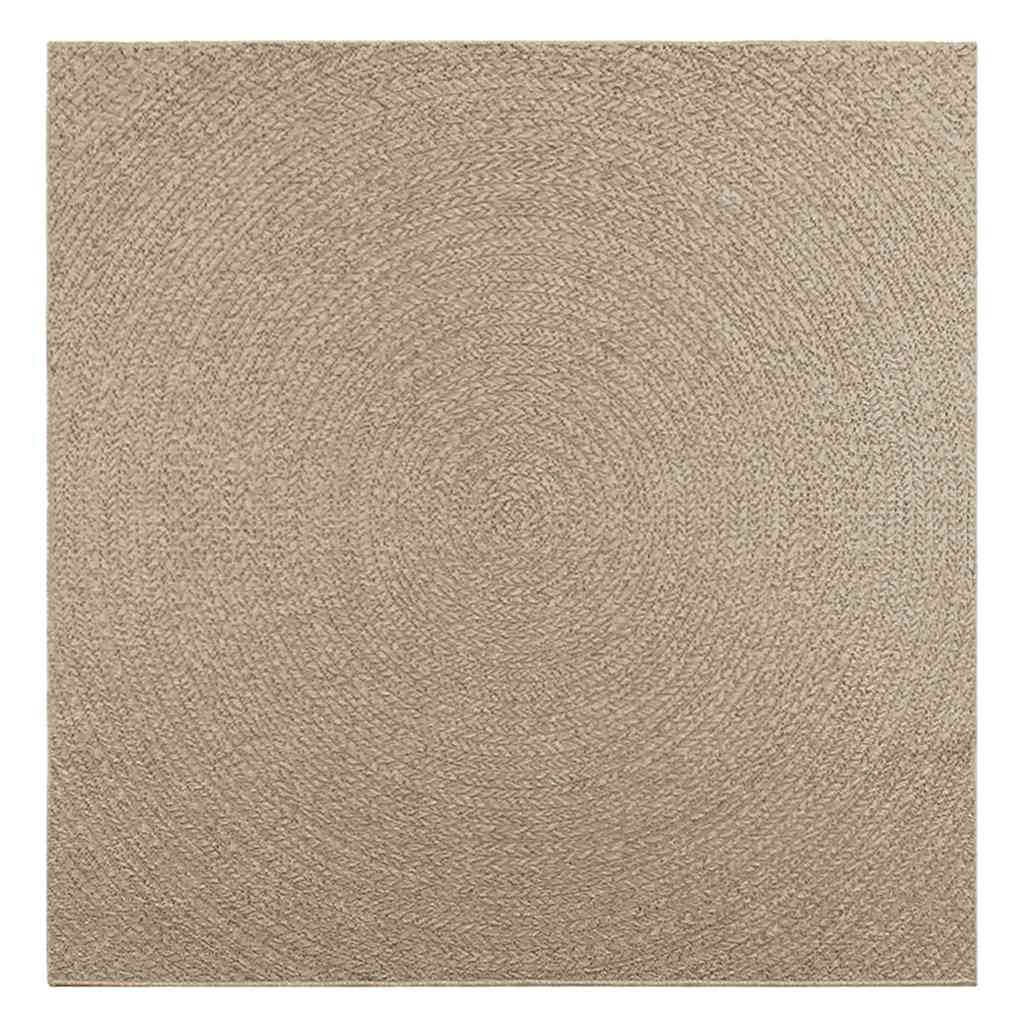 Rug ZIZUR Beige 200x200 cm Jute Look Indoor and Outdoor