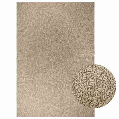 Rug ZIZUR Beige 200x290 cm Jute Look Indoor and Outdoor