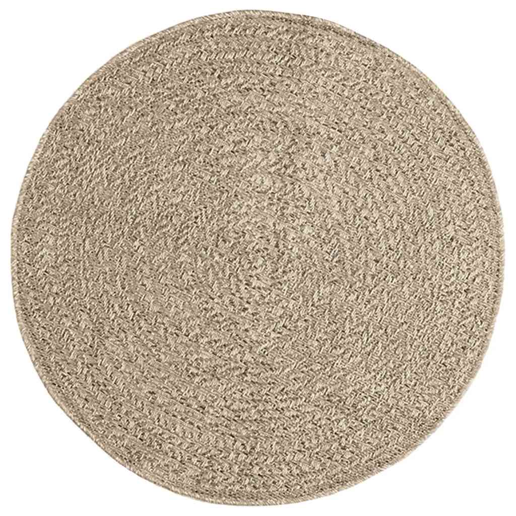 Rug ZIZUR Beige Ø 90 cm Jute Look Indoor and Outdoor