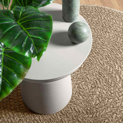 Rug ZIZUR Beige Ø 90 cm Jute Look Indoor and Outdoor