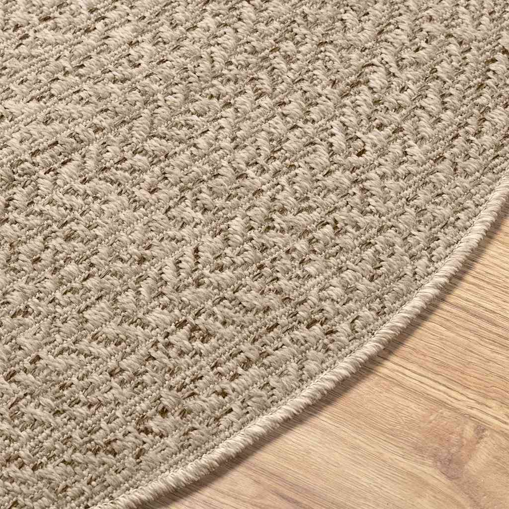 Rug ZIZUR Beige Ø 90 cm Jute Look Indoor and Outdoor