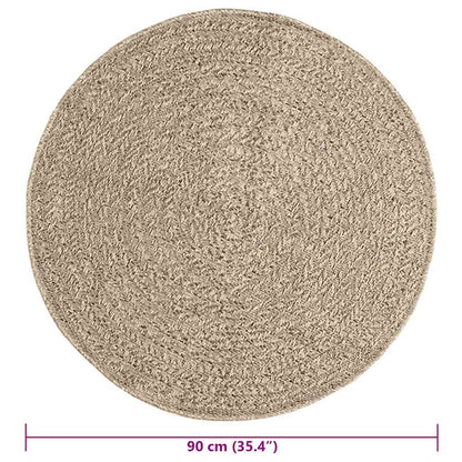 Rug ZIZUR Beige Ø 90 cm Jute Look Indoor and Outdoor