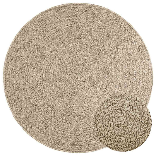 Rug ZIZUR Beige Ø 120 cm Jute Look Indoor and Outdoor