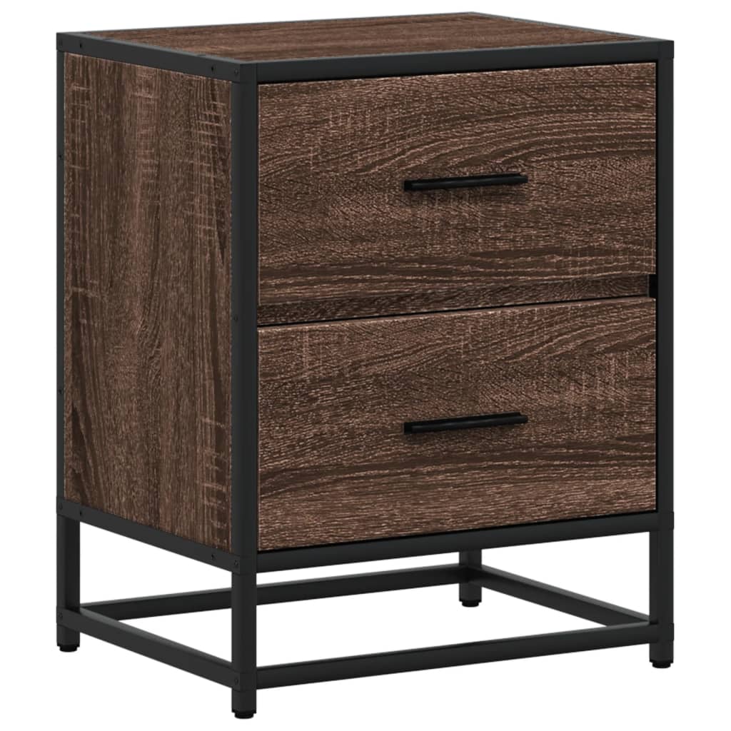 Bedside Cabinet Brown Oak 40x31x50 cm Engineered Wood