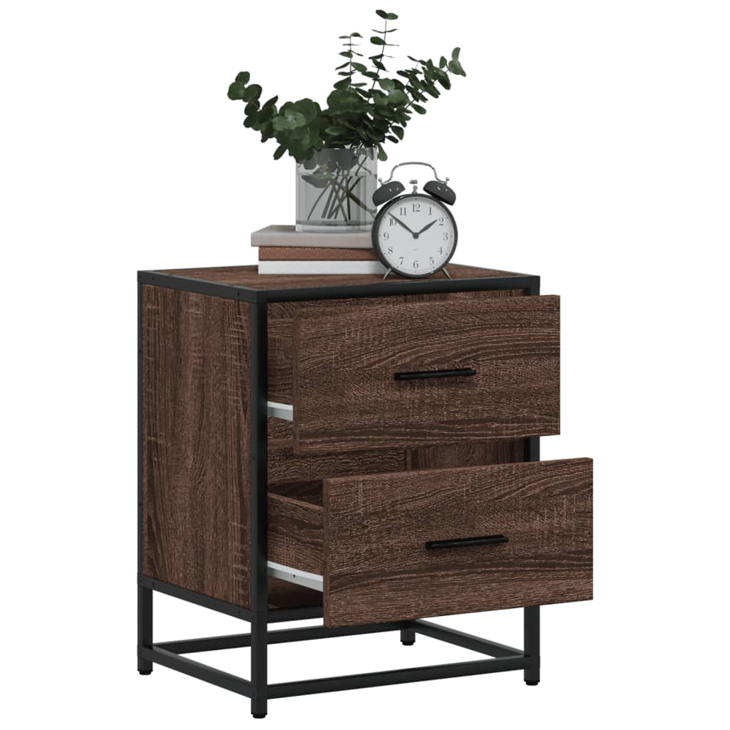 Bedside Cabinet Brown Oak 40x31x50 cm Engineered Wood