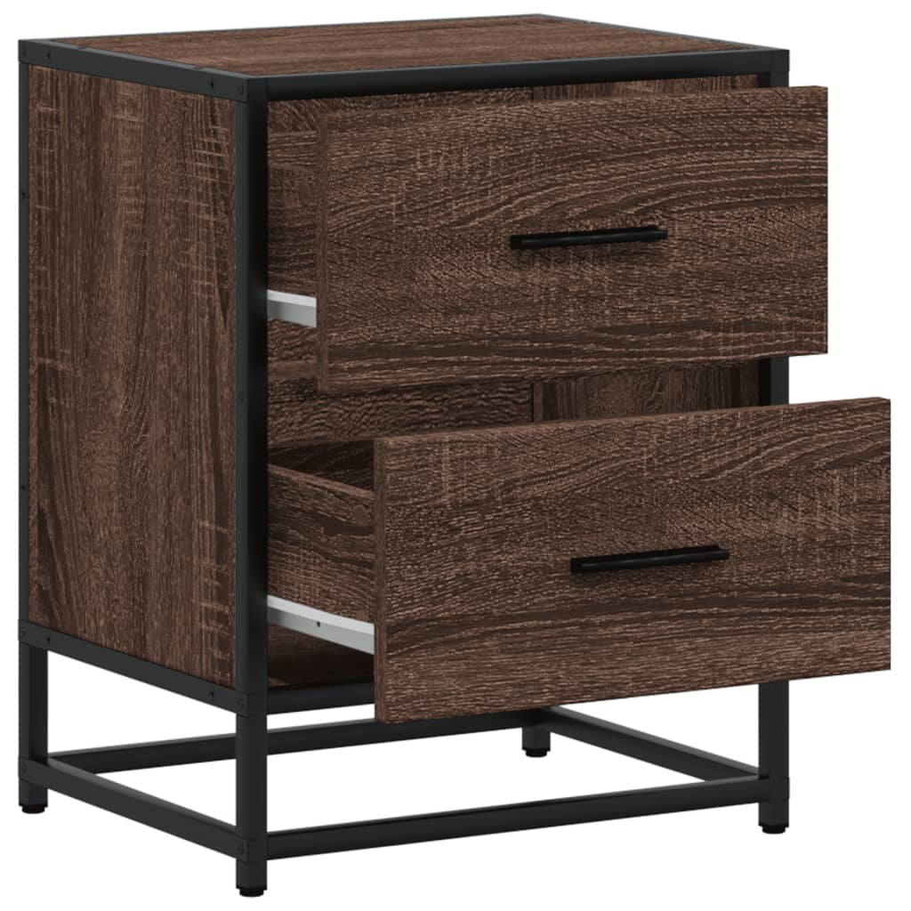 Bedside Cabinet Brown Oak 40x31x50 cm Engineered Wood