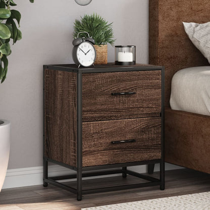 Bedside Cabinet Brown Oak 40x31x50 cm Engineered Wood