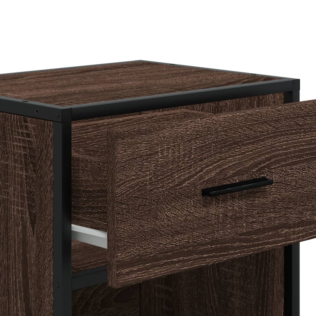 Bedside Cabinet Brown Oak 40x31x50 cm Engineered Wood