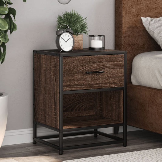 Bedside Cabinet Brown Oak 40x31x50 cm Engineered Wood