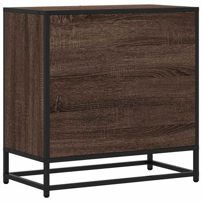 Bedside Cabinet Brown Oak 60x31x60 cm Engineered Wood and Metal