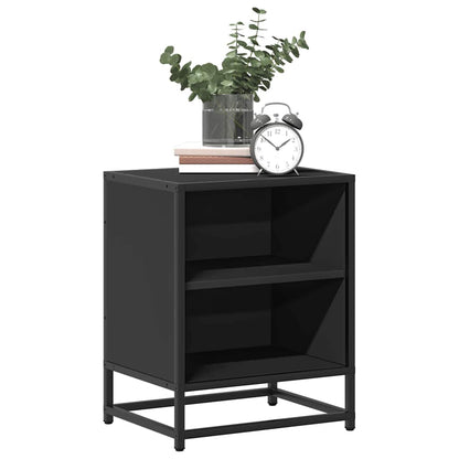 Bedside Cabinets 2 pcs Black 40x31x50 cm Engineered Wood and Metal