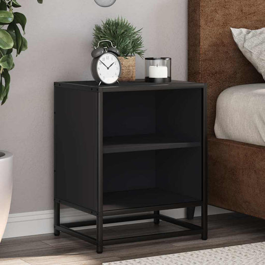 Bedside Cabinets 2 pcs Black 40x31x50 cm Engineered Wood and Metal