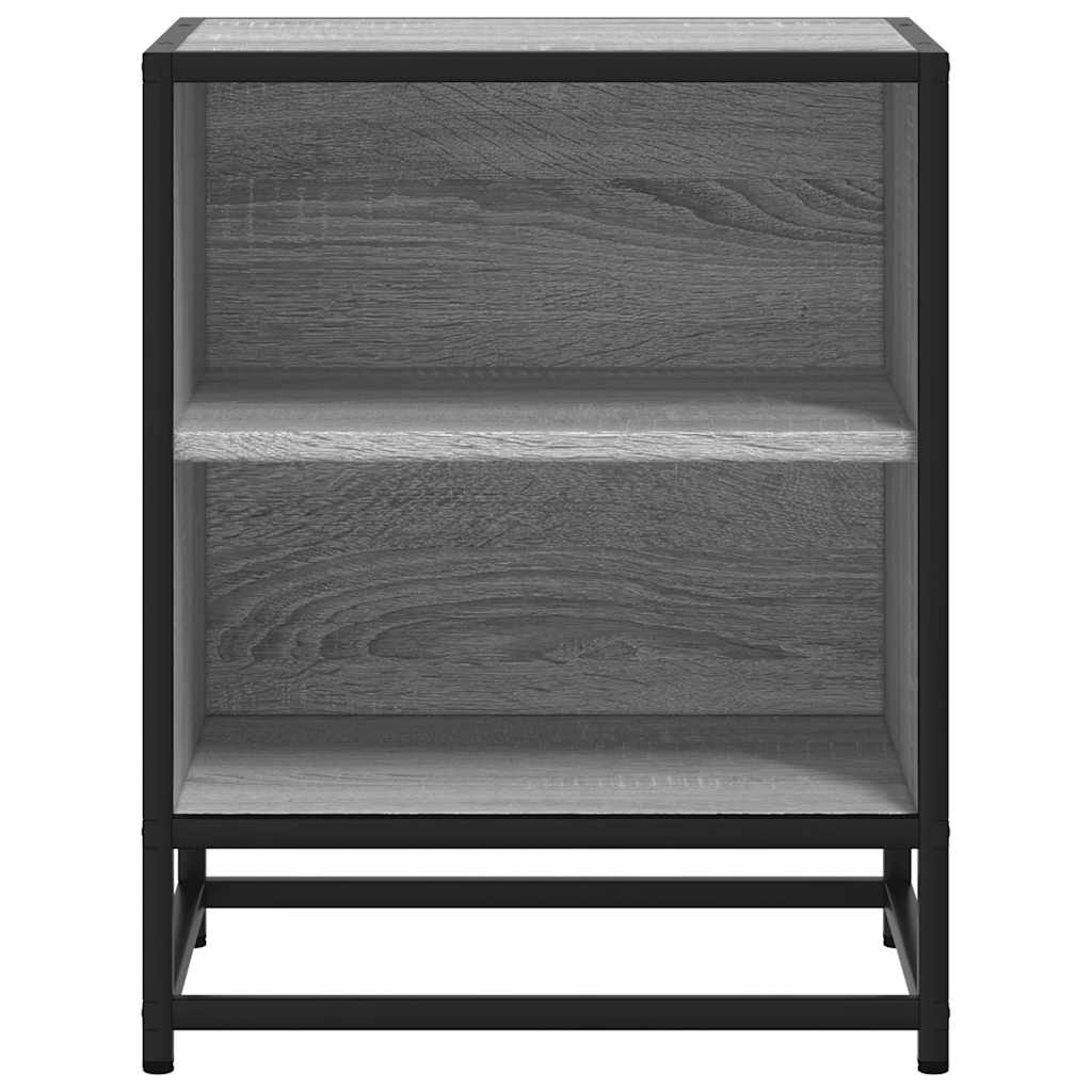 Bedside Cabinet Grey Sonoma 40x31x50 cm Engineered Wood and Metal