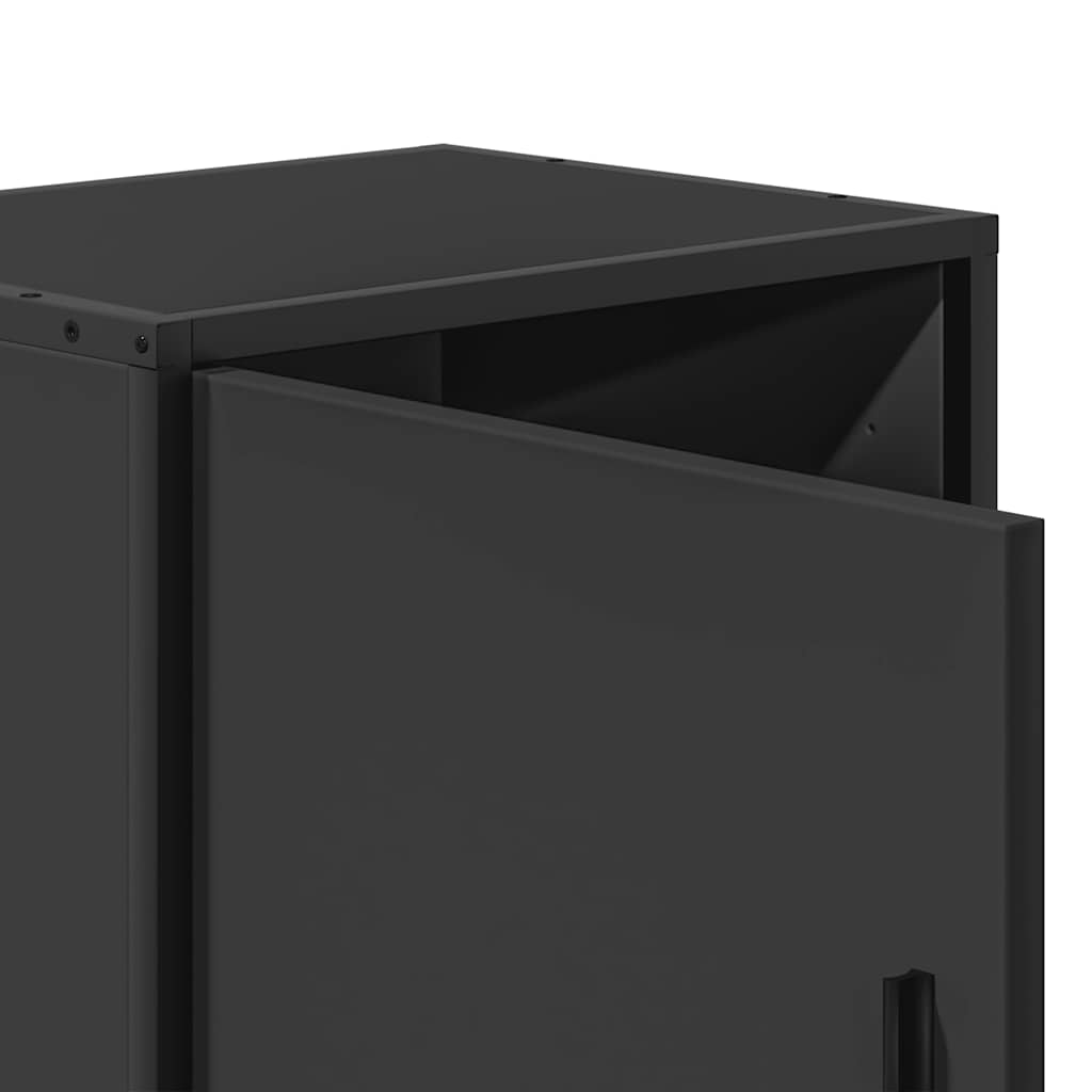 Bedside Cabinet Black 40x31x50 cm Engineered Wood and Metal
