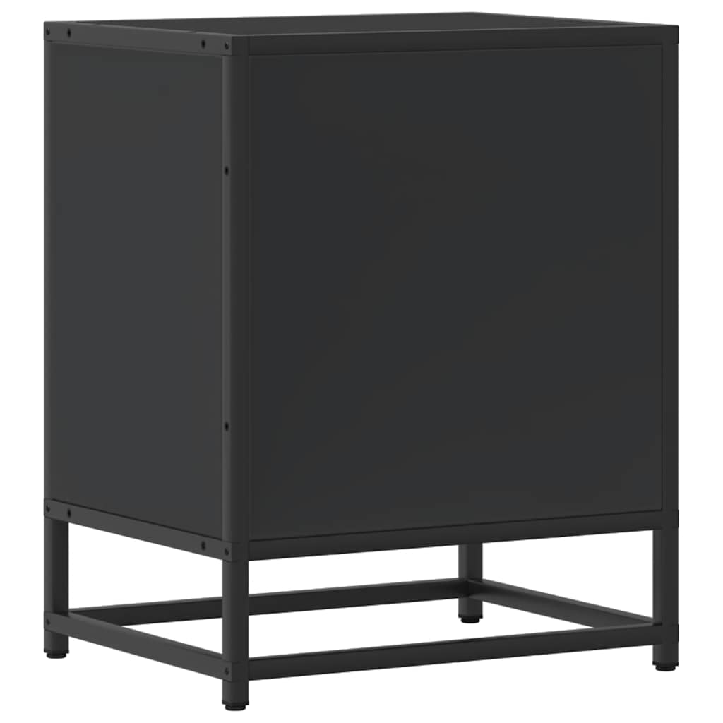 Bedside Cabinets 2 pcs Black 40x31x50 cm Engineered Wood and Metal