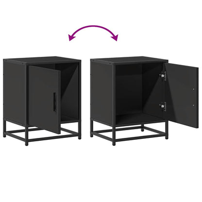 Bedside Cabinets 2 pcs Black 40x31x50 cm Engineered Wood and Metal
