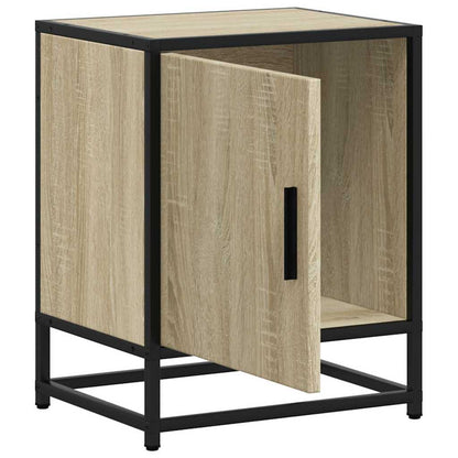 Bedside Cabinet Sonoma Oak 40x31x50 cm Engineered Wood and Metal