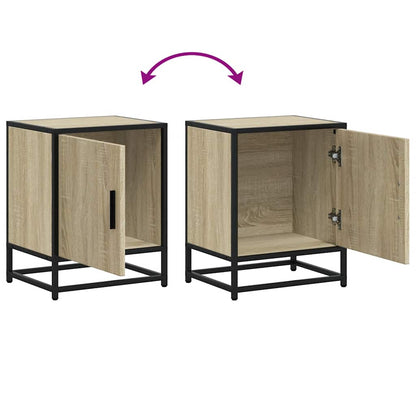 Bedside Cabinet Sonoma Oak 40x31x50 cm Engineered Wood and Metal