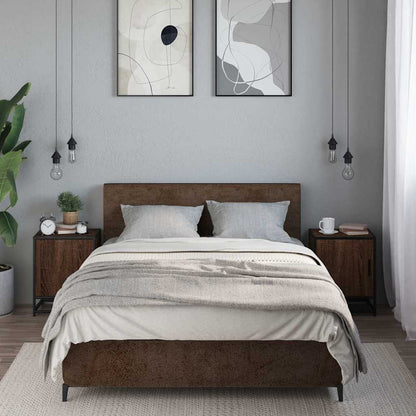 Bedside Cabinets 2 pcs Brown Oak 40x31x50 cm Engineered Wood and Metal