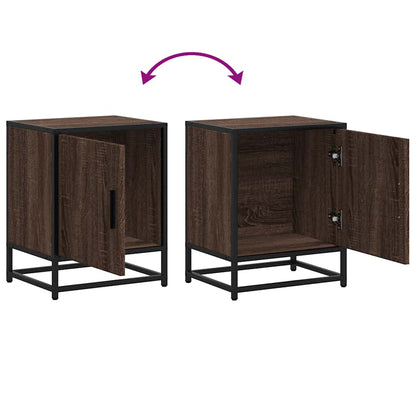 Bedside Cabinets 2 pcs Brown Oak 40x31x50 cm Engineered Wood and Metal