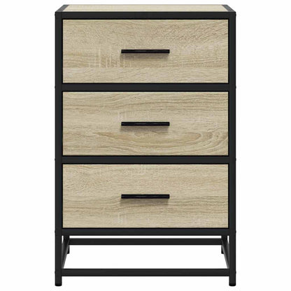 Bedside Cabinet Sonoma Oak 40x34.5x60 cm Engineered Wood and Metal