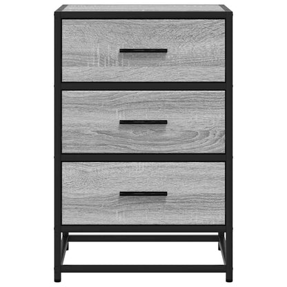 Bedside Cabinet Grey Sonoma 40x34.5x60 cm Engineered Wood and Metal