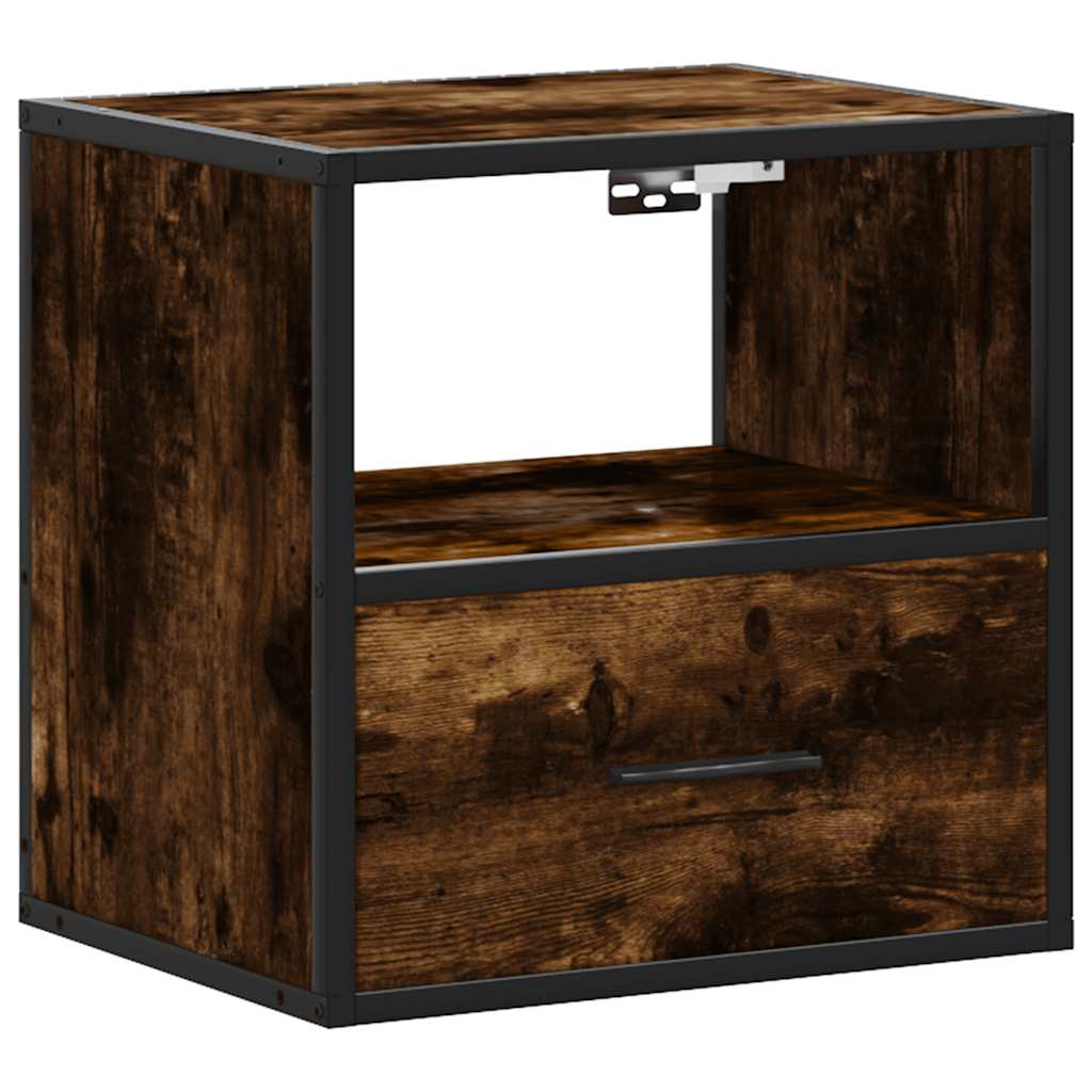 Wall-mounted Bedside Cabinet Smoked Oak 40x31x39.5 cm