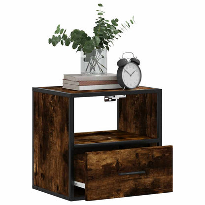 Wall-mounted Bedside Cabinet Smoked Oak 40x31x39.5 cm