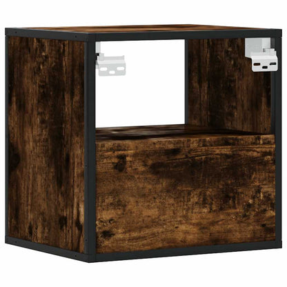Wall-mounted Bedside Cabinet Smoked Oak 40x31x39.5 cm