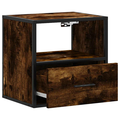 Wall-mounted Bedside Cabinet Smoked Oak 40x31x39.5 cm