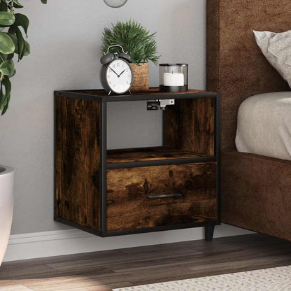 Wall-mounted Bedside Cabinet Smoked Oak 40x31x39.5 cm