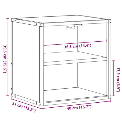 Wall-mounted Bedside Cabinet Grey Sonoma 40x31x39.5 cm