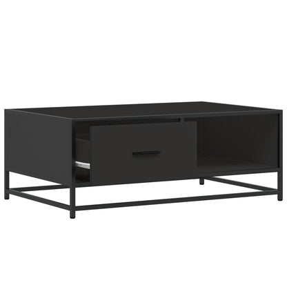 Coffee Table Black 90x57x35 cm Engineered Wood and Metal