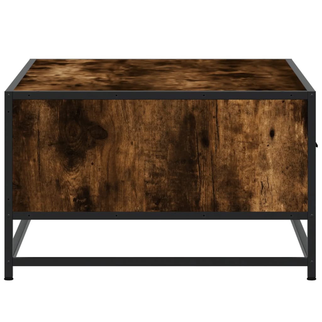 Coffee Table Smoked Oak 90x57x35 cm Engineered Wood and Metal